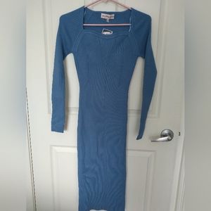 Blue sweater dress